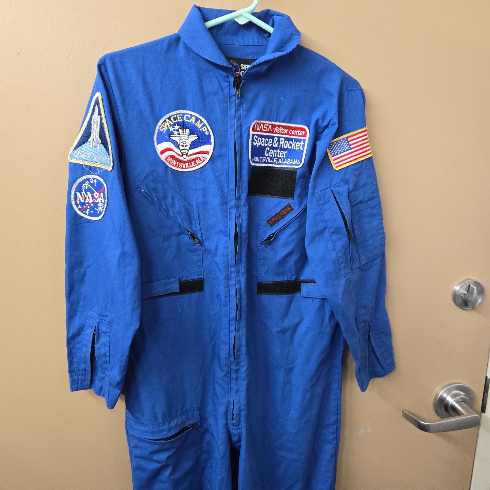 VTG NASA US Space Camp Blue Uniform Flight Suit Huntsville AL Youth 18 Coveralls