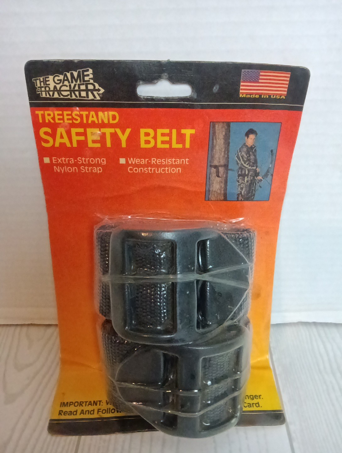 Game Tracker Treestand Safety Belt Model 3010 Nylon Harness Vintage NIP/Sealed