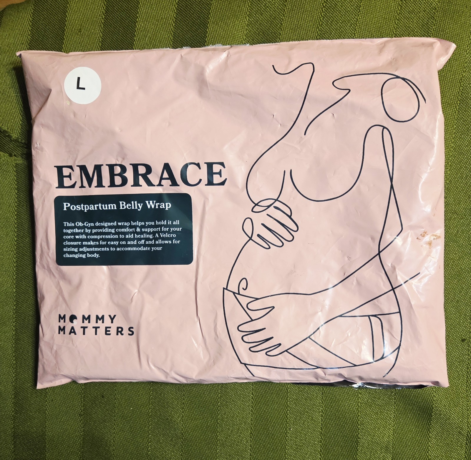Mommy Matters Embrace Postpartum Belly Wrap Pink L Adjustable Closure
