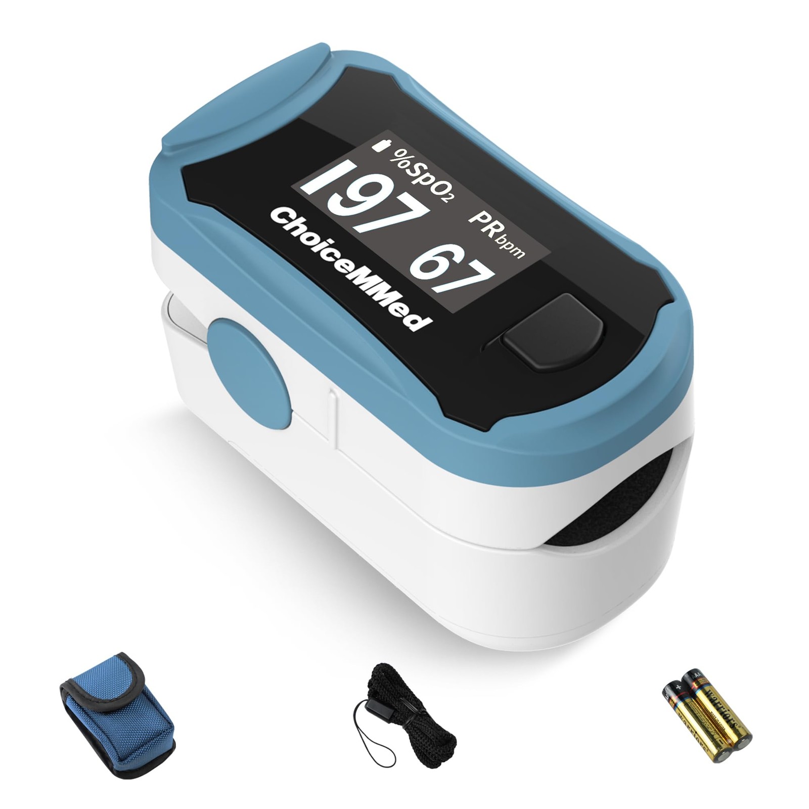 ChoiceMMed C29 Pulse Oximeter - Fingertip Large, Light Blue