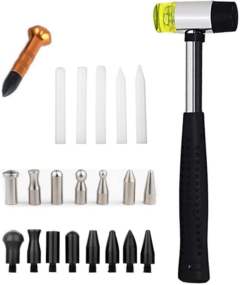 Dent Repair 22PCS Tools Paintless Dent Repair Hammer with Knock Down Head Tap...
