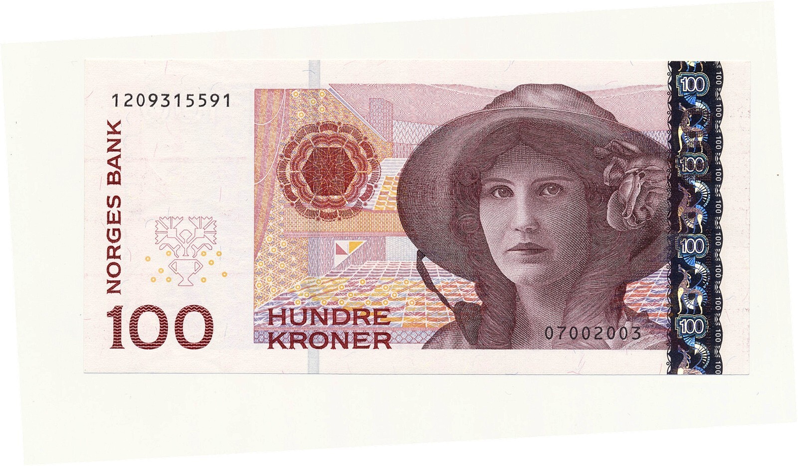 Norway 100 Kroner 2003 P. 49/ 49a Kirsten Flagstad Unc Note