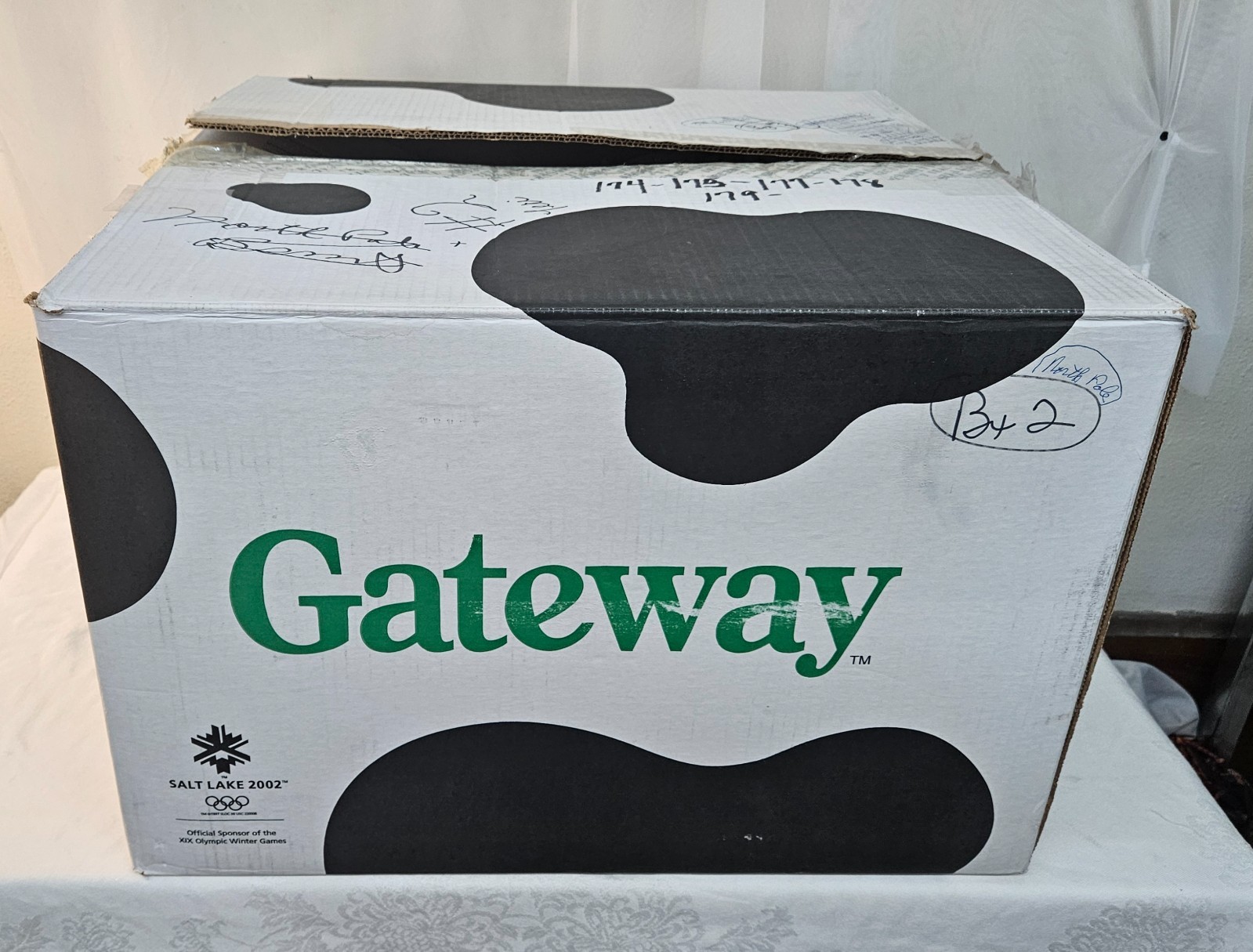 2002 Gateway Computers Micro ATX Tower BOX ONLY w Salt Lake Olympics Advertising