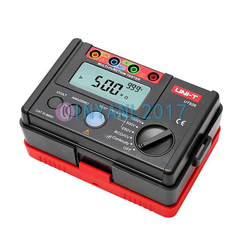 UT526 UNI-T Electrical Insulation Tester1000V 500MΩ RCD Test Continuity VAC/DC
