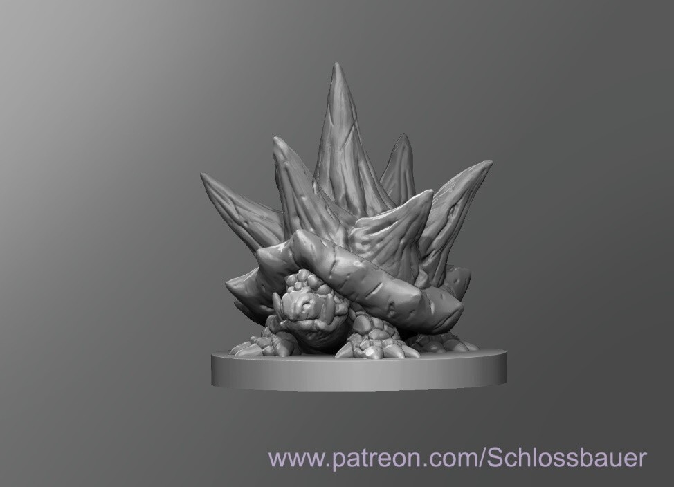 Spiny Turtle Creature Monster Manual 28mm Scale DND D&D Tabletop Miniature