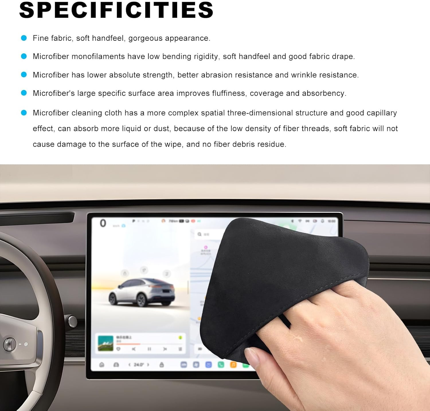 Car Screen Cleaner, Microfiber Auto Screen Cleaning Pad, Foldable Touch Screen C