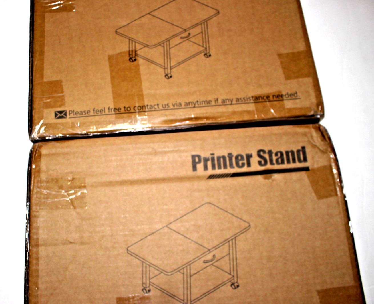 2-PACK PRINTER SCANNER STAND TABLE HPC001-2 GRAY YAOHUOO 22" X 15"