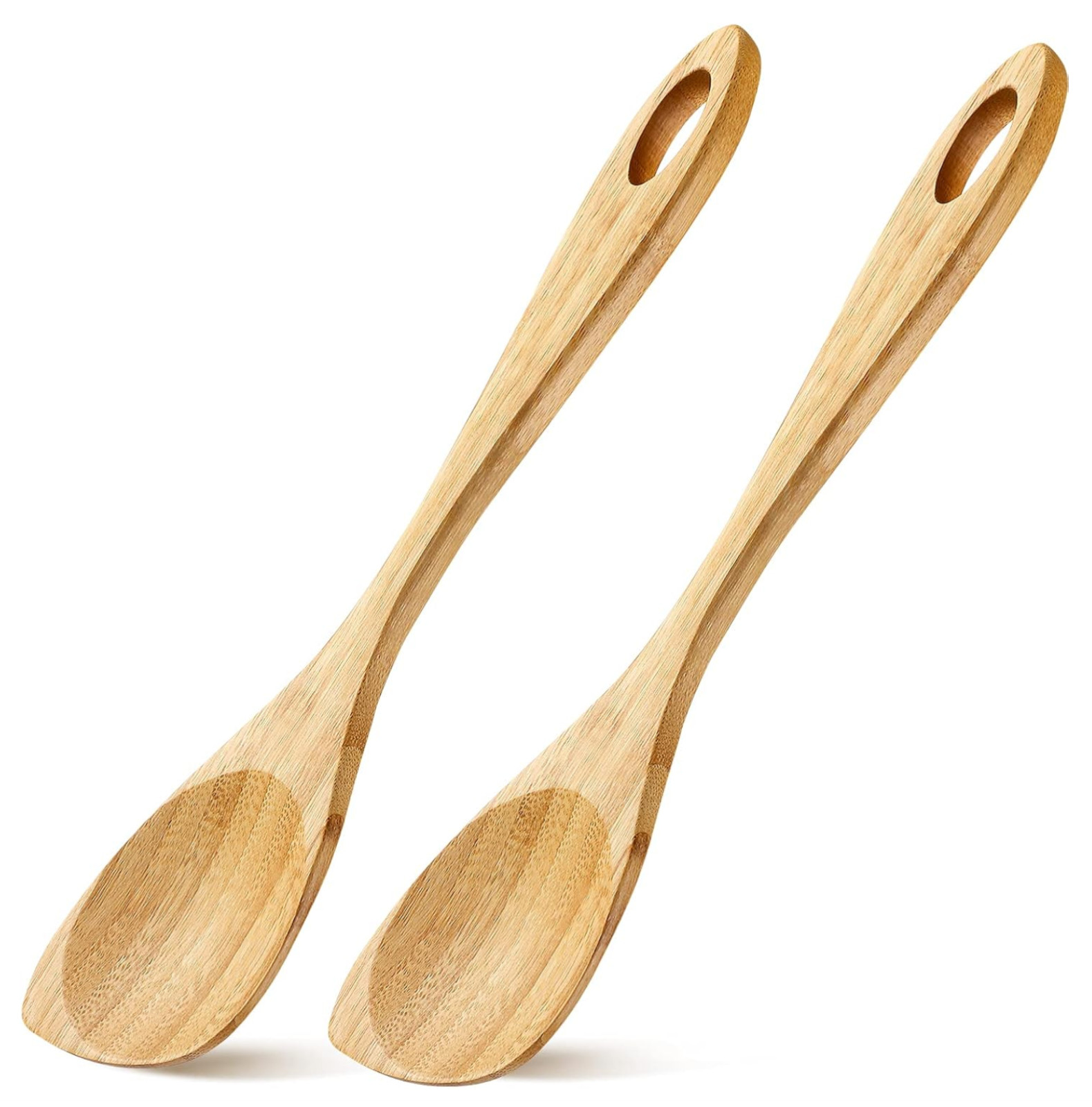 2 Pieces Wood Spoon Wood Cooking Spoon, 12 Inch
