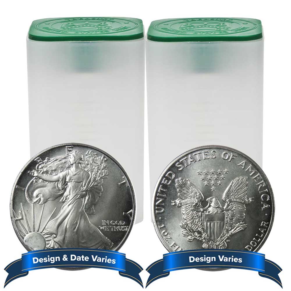 Lot of 40 - $1 American Silver Eagle 1 oz Random Year Impaired