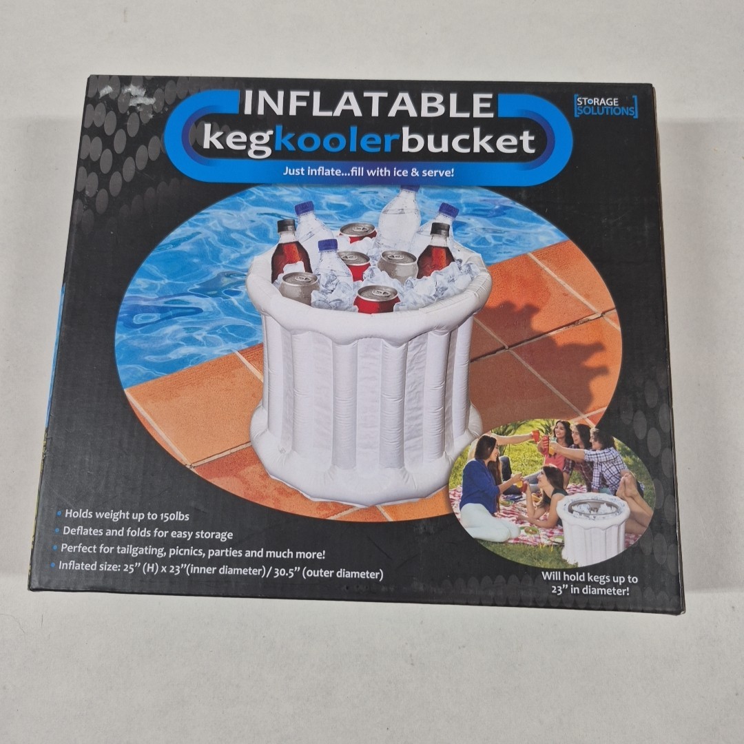 Inflatable kegkoolerbucket Holds 150lbs 23" Diameter Cooler Beer Pool Drinks