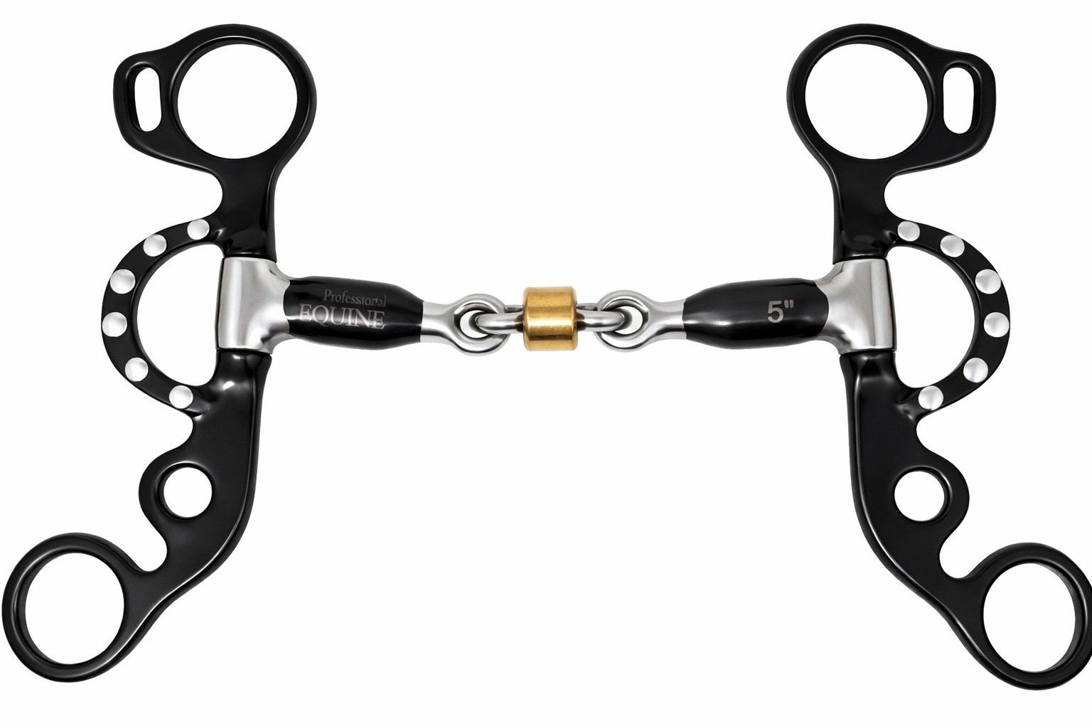 Short Shank Sweet Iron Dog Bone Snaffle w/ Copper Roller Horse Bit 35656C