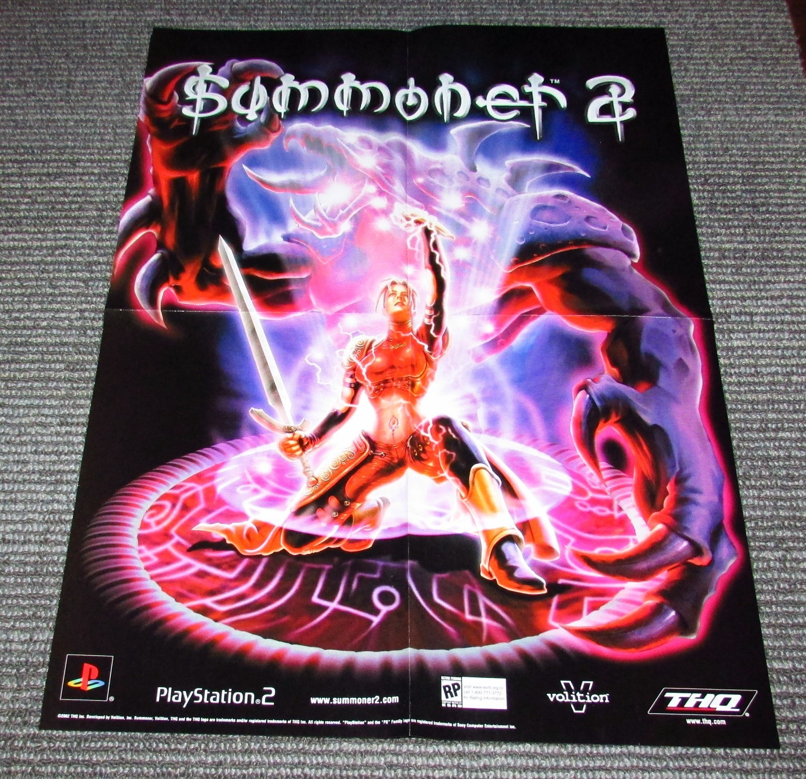 Summoner 2  Double-Sided Poster / THQ Playstation 2 14.75" X 20.5" Fast Shipping