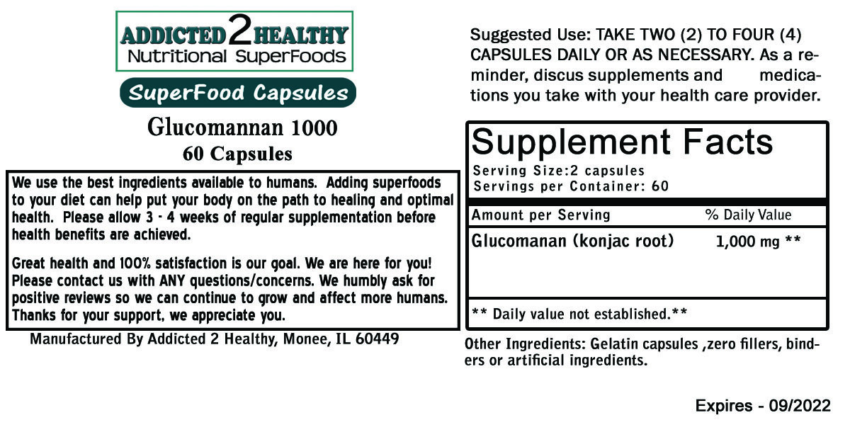 Glucomannan 1000 (Konjac Root) 60 Capsules