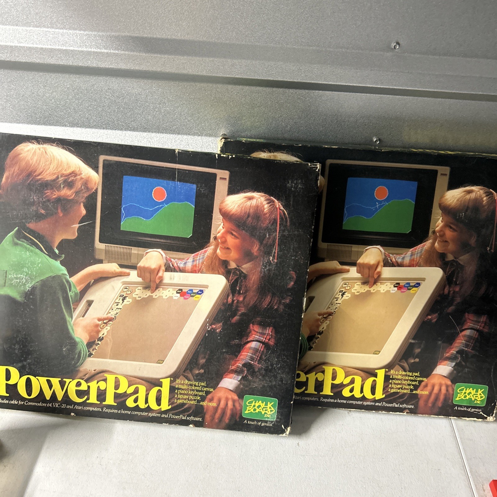 (2) Untested Chalk Board PowerPad Graphics Tablet 1983 For Commodore & Atari