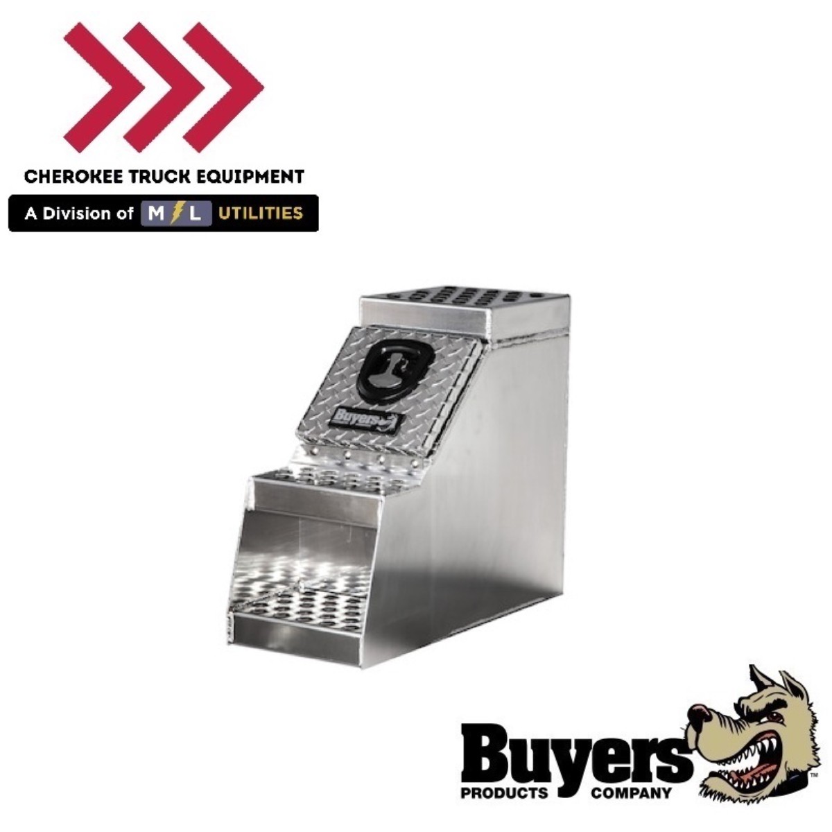 Buyers Products 1705180 24x28x12" Heavy Duty Diamond Tread Aluminum Step Box