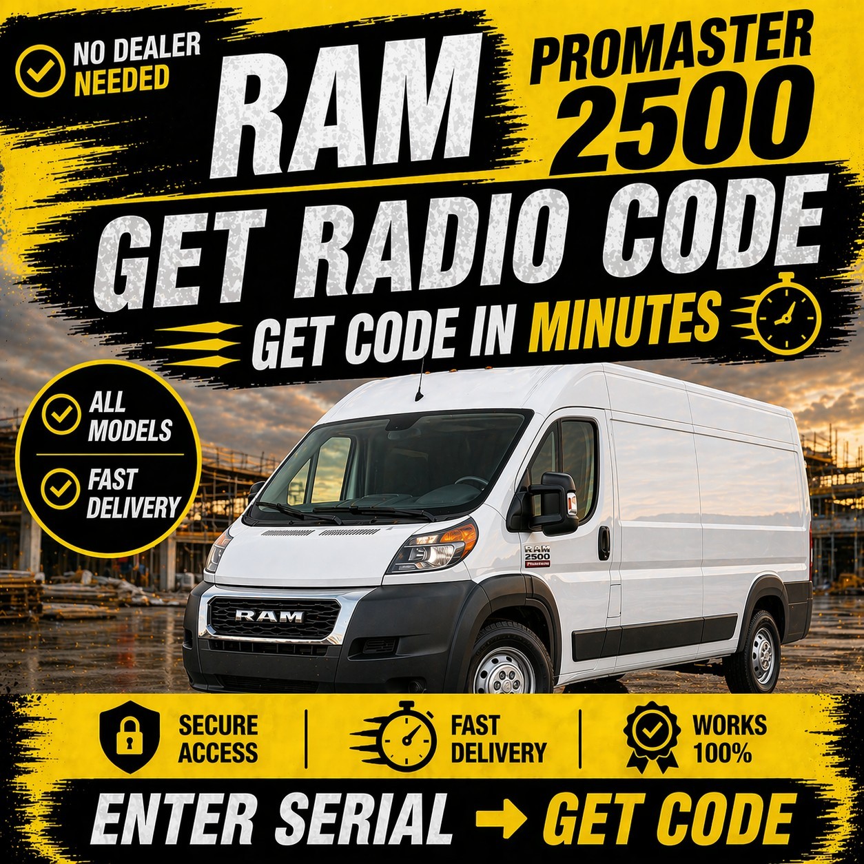 🔓 RAM ProMaster 2500 Radio Code Unlock Pin | In Minutes | Enter Serial Number ✅