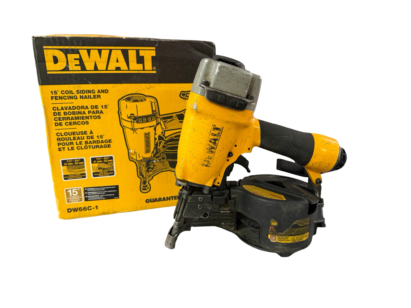 DEWALT DW66C-1R 15 Deg 2-1/2" Pneumatic Coil Siding Nailer S28