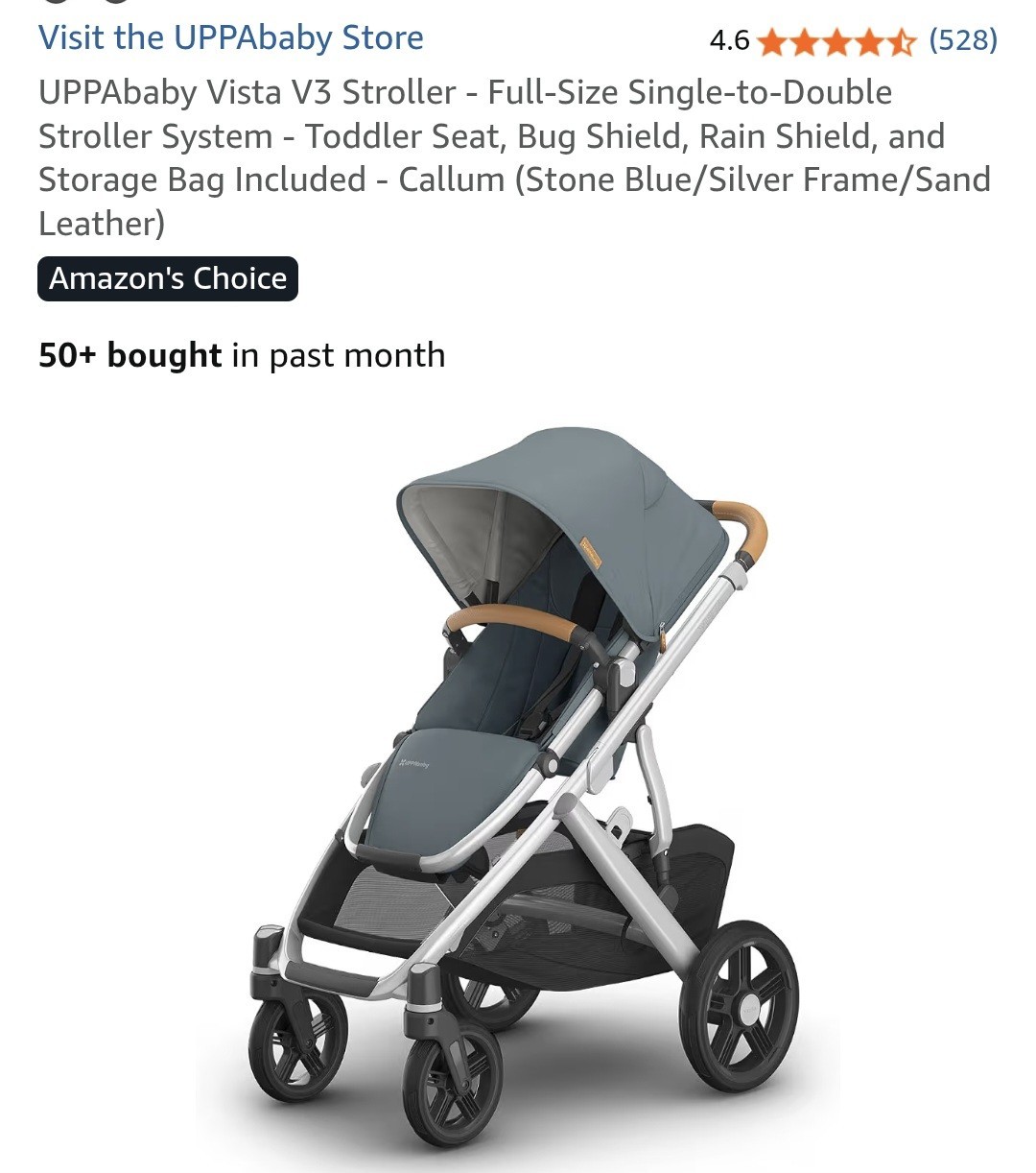 New UPPAbaby Vista V3 Stroller - "Callum" Retails $1100