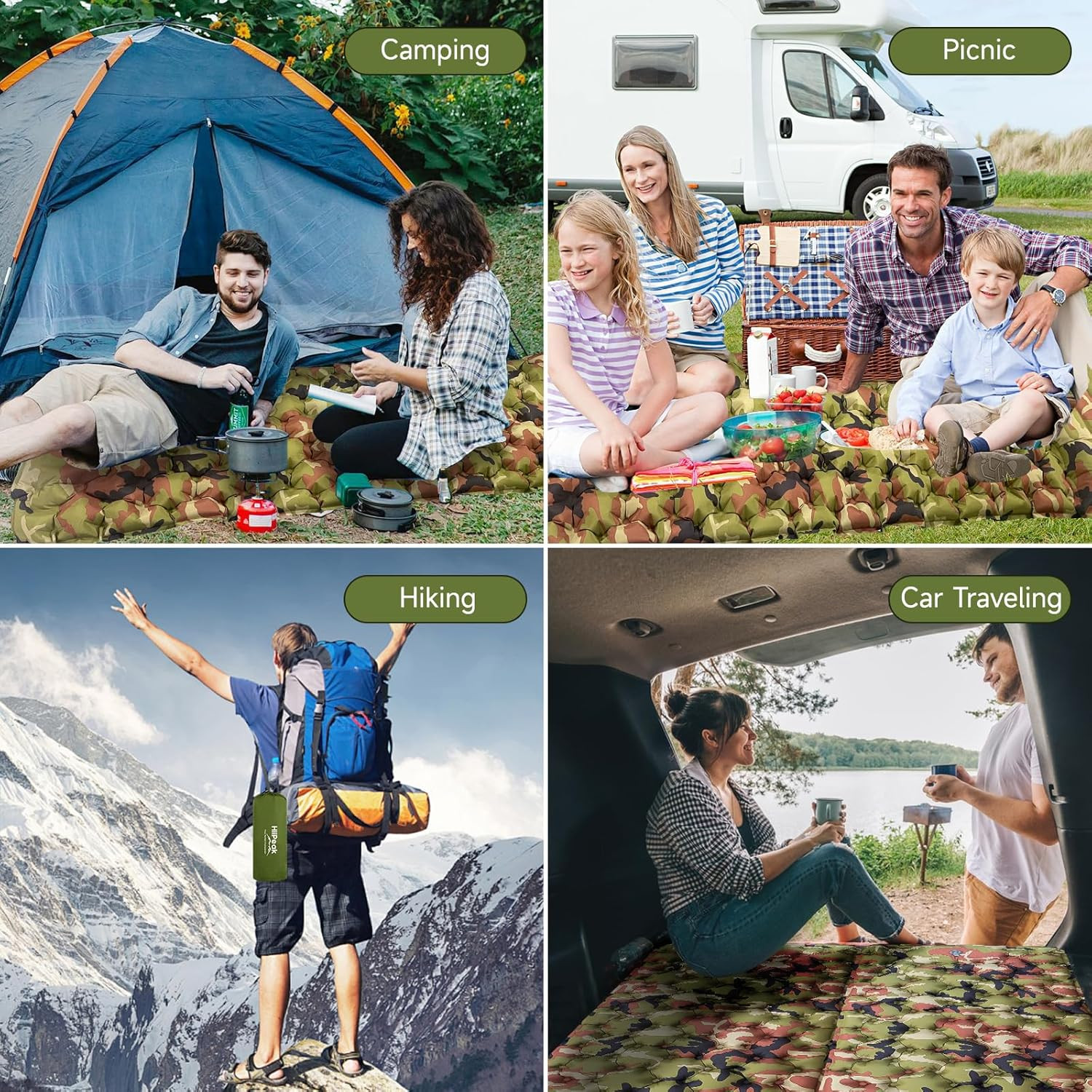 HiiPeak Sleeping Pad for Camping- Ultralight Inflatable Sleeping Mat with Built-