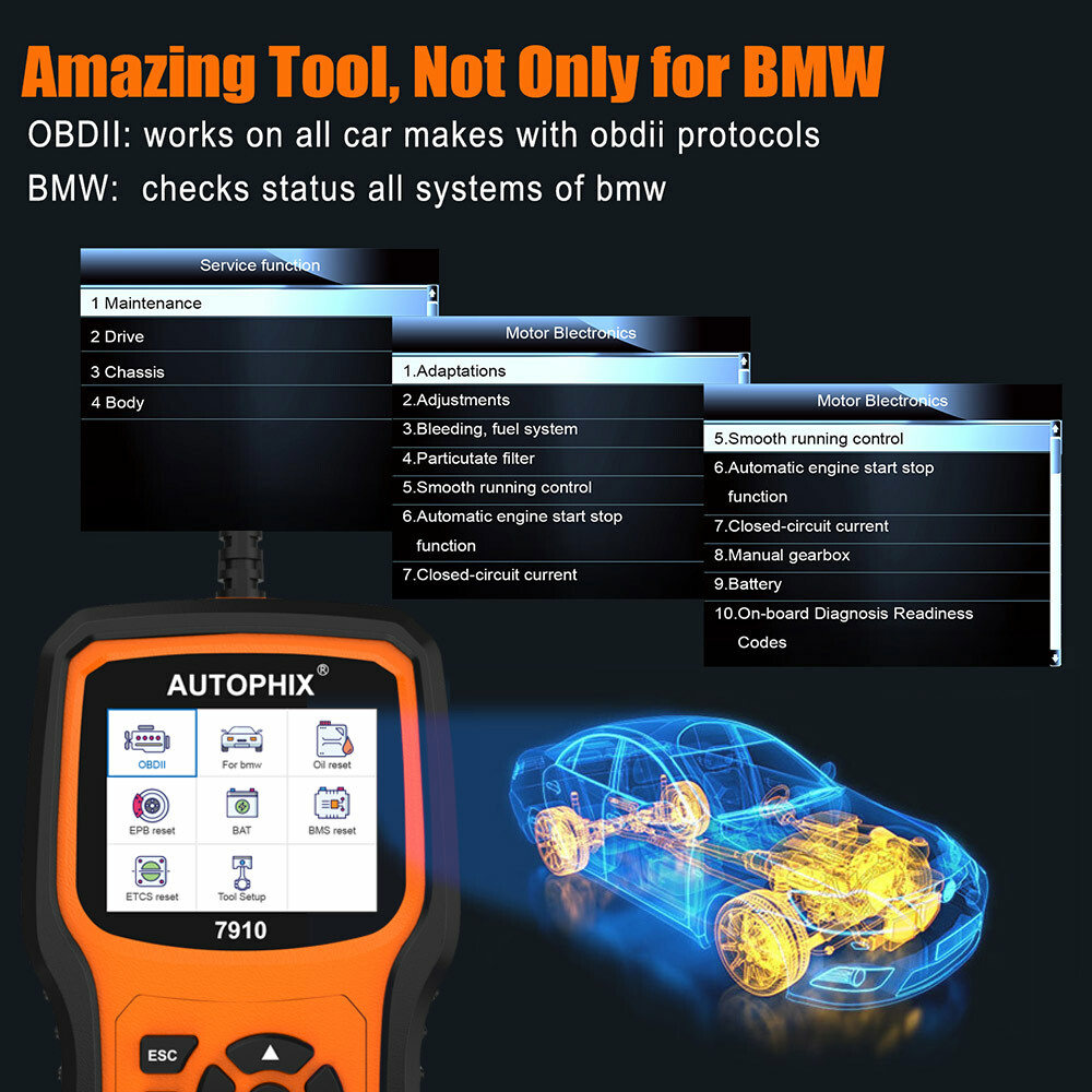 Autophix All System OBD2 Engine Fault Code Reader ABS SRS EPB TPMS Reset for BMW