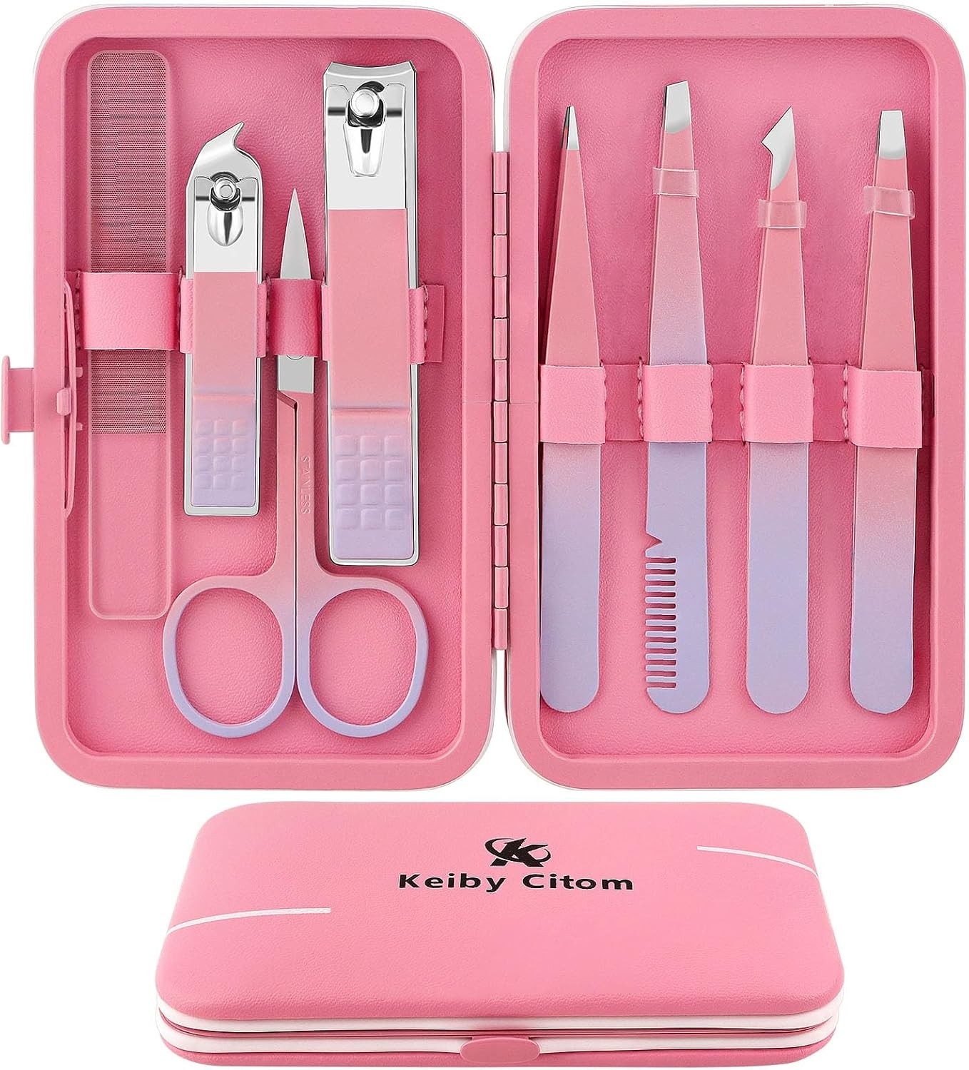Tweezers Set for Facial Hair Removal Women, 8Pcs Precision Eyebrow Tweezers Nail