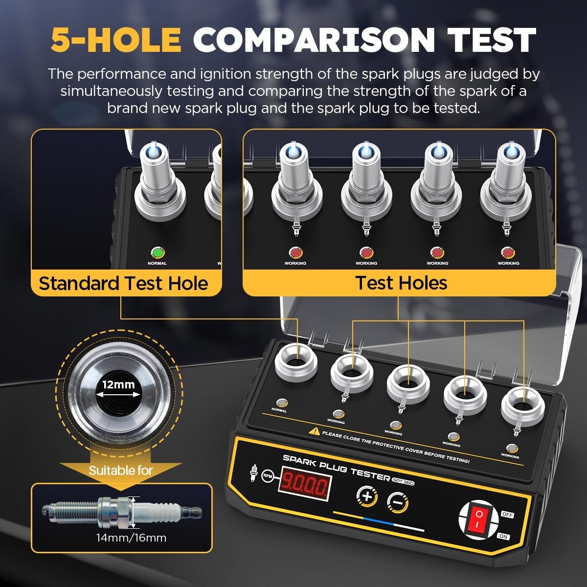 Car Spark Plug Tester with Digital Display