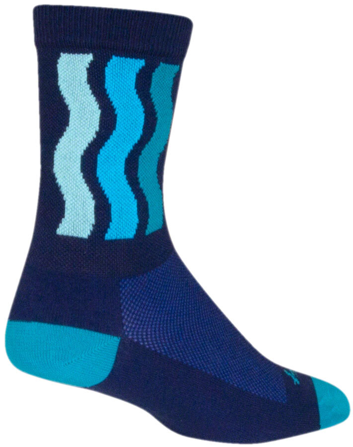 SockGuy Crew Ripple Socks - 6 inch, Blue, Small/Medium