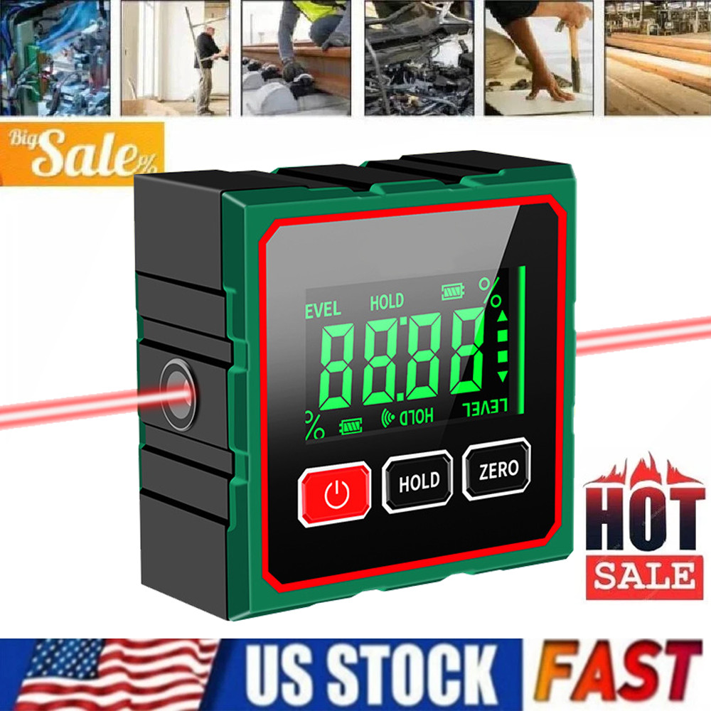 Digital Angle Finder with Electronic Laser 4-side Strong Magnetic Angle Gauge