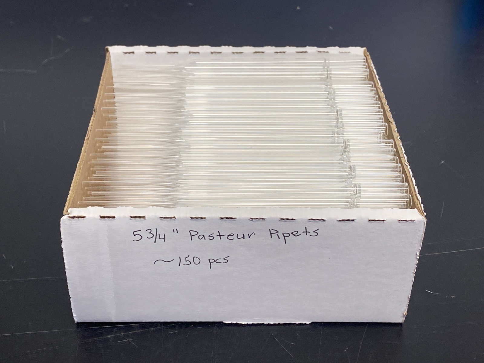 (~150) Laboratory Disposable Borosilicate Glass Pasteur Pipettes 5-3/4” L