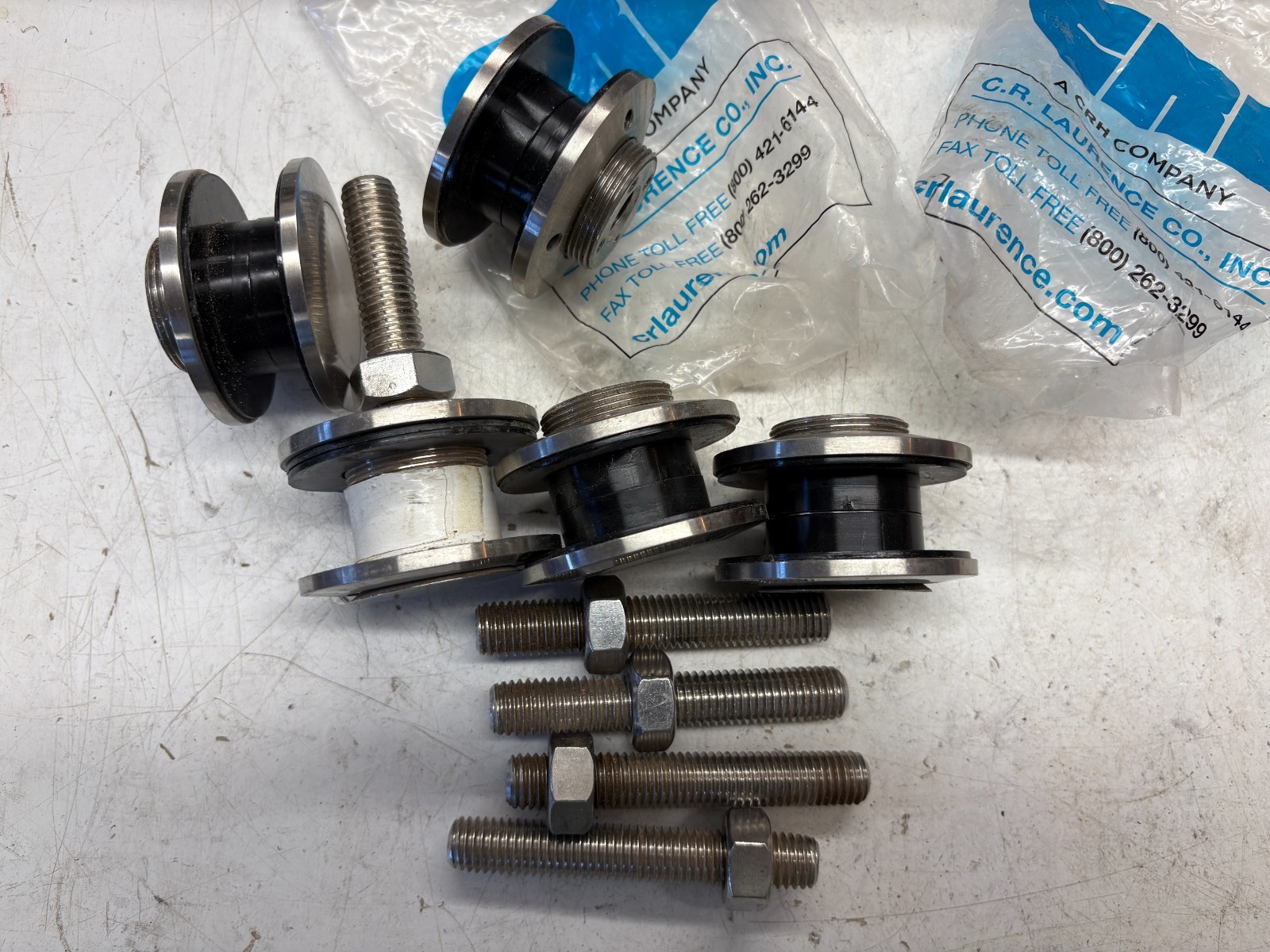 5 Pack - CRL 316 Brushed Stainless 60mm RSOB Replacement Standoff Flat Cap Stud