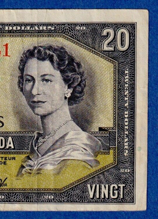 Canada $20 1954 BC-41b / P-80b - QE II - Circulated Note X/E 7959741