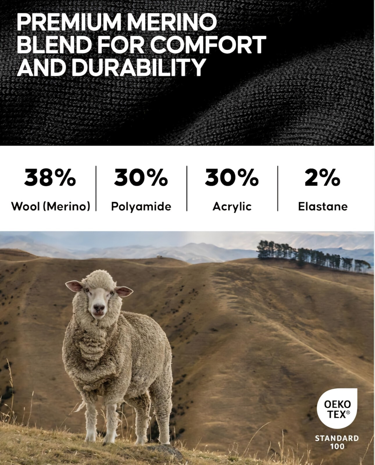 Merino Wool Light Hiking Socks- Danish Endurance 3 Pack Unisex 3 colors MSRP $48