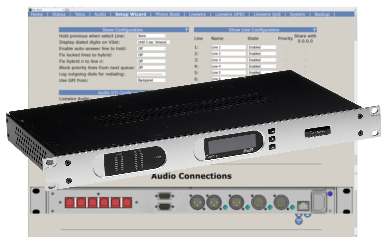 Telos HX6 Digital Hybrid Broadcast Talk Show 6 Line POTS Phone Audio Interface