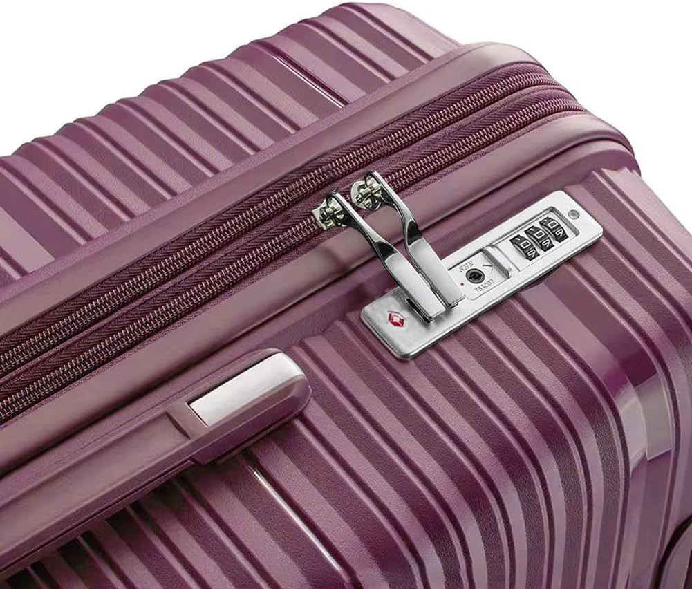 Hardshell Lightweight Durable Travel Suitcase, with Quite 360 Spinner Wheels, Ex