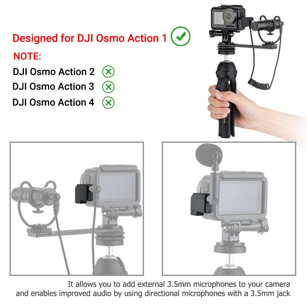 3.5mm Audio Mic USB-C Adapter for DJI Osmo Action 1 Camera Microphone Connector