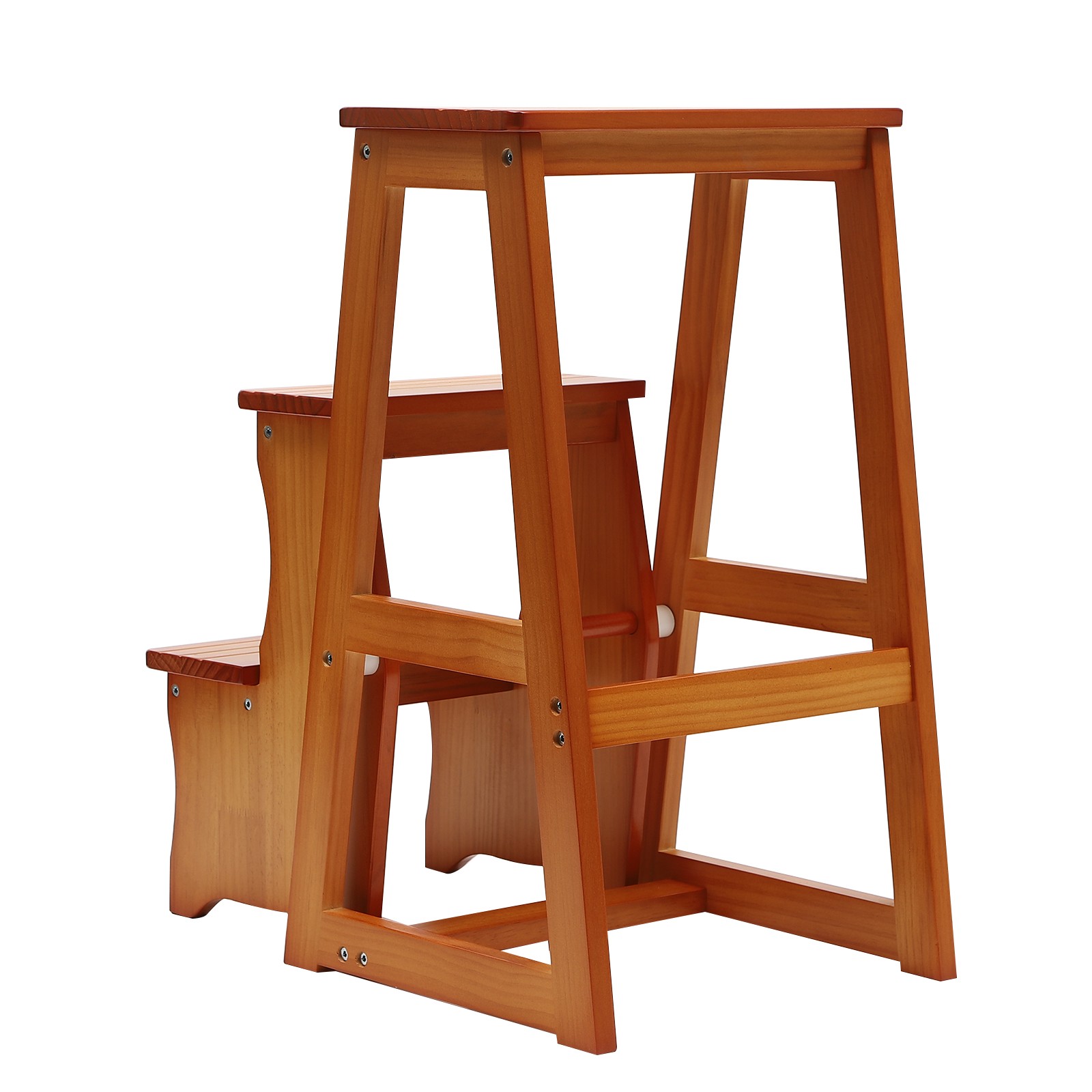 3-Step Folding Library Ladder Chair, Portable Multifunctional Step Stool