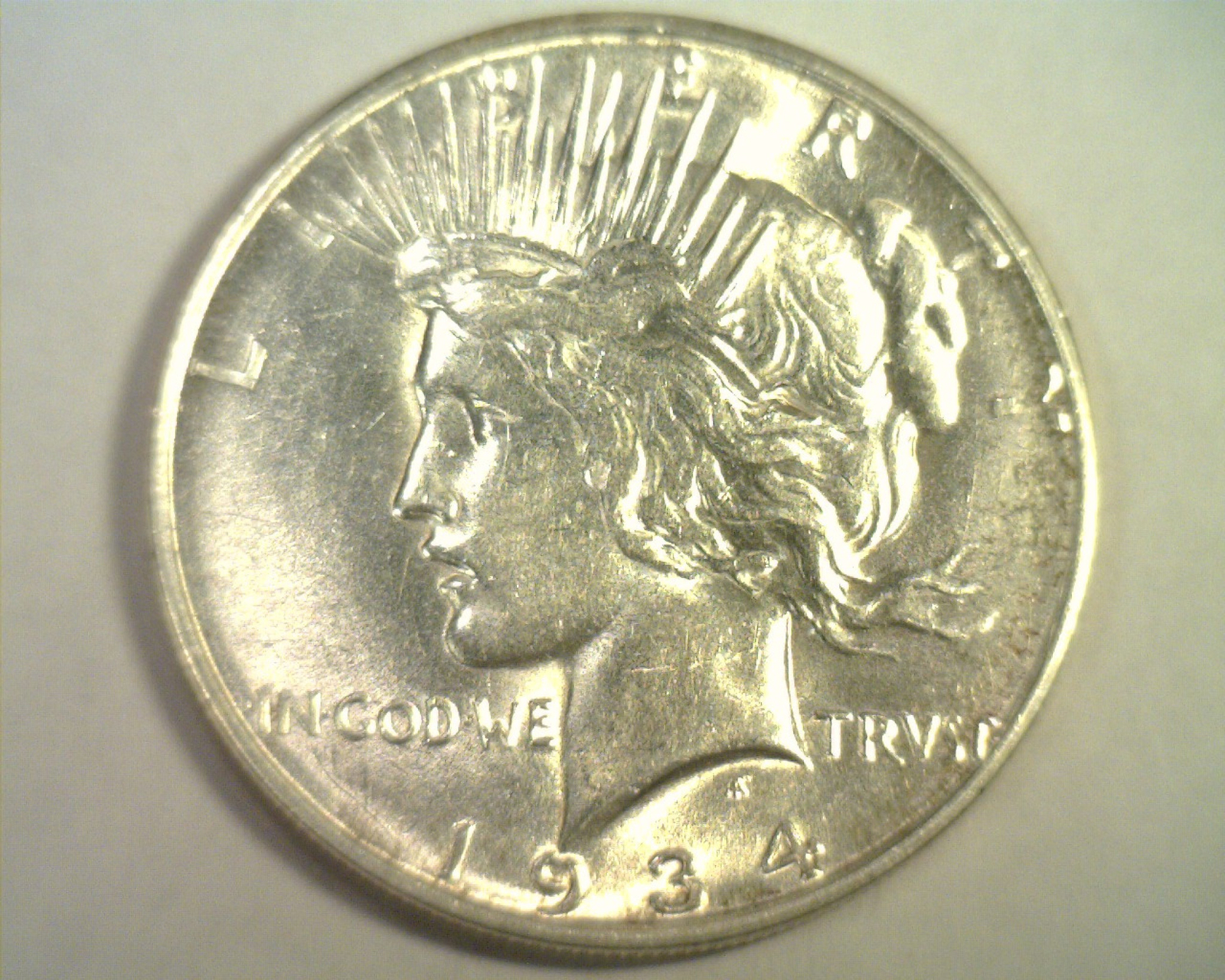 1934-D PEACE SILVER DOLLAR CHOICE ABOUT UNCIRCULATED CH. AU NICE ORIGINAL COIN