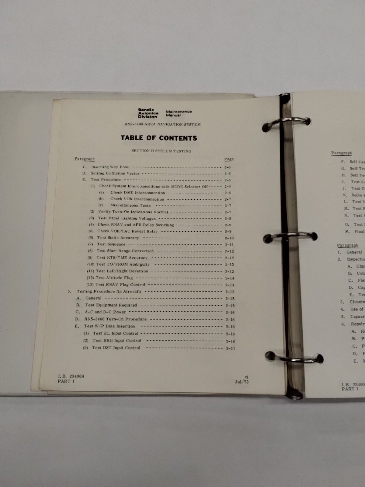 Bendix RNS-3400 Area Navigation System Maintenance Manual July 1973-Original