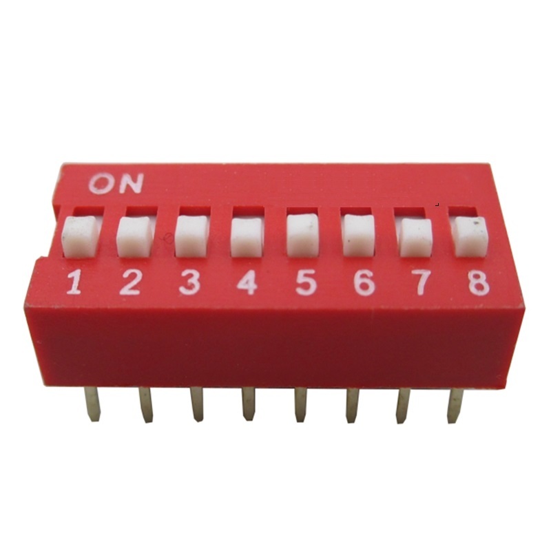 5PCS NEW Red 2.54mm Pitch 8-Bit 8-Positions Way Slide Type DIP Switch Module