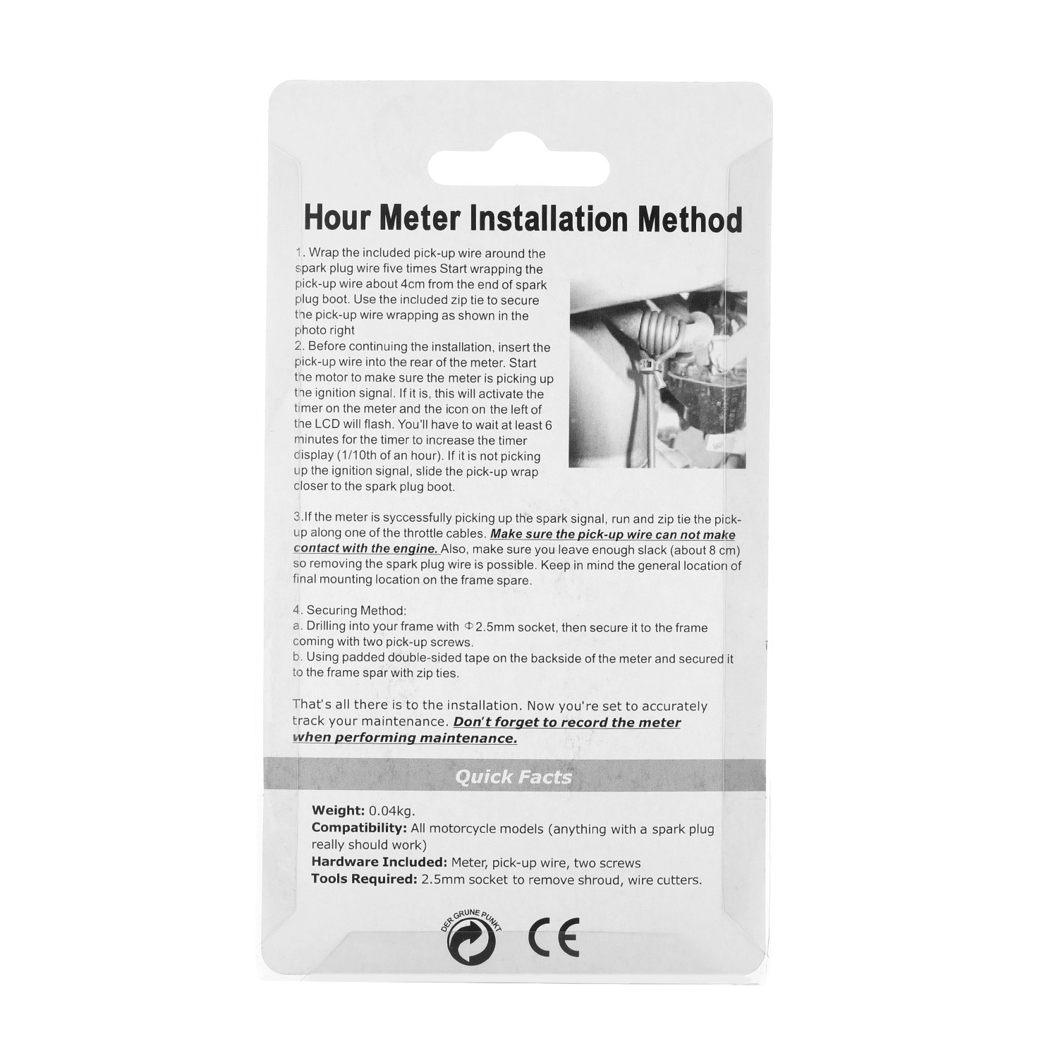 Inductive Maintenance Hour Meter Small Gas Engine Waterproof For Lawn Mower --US