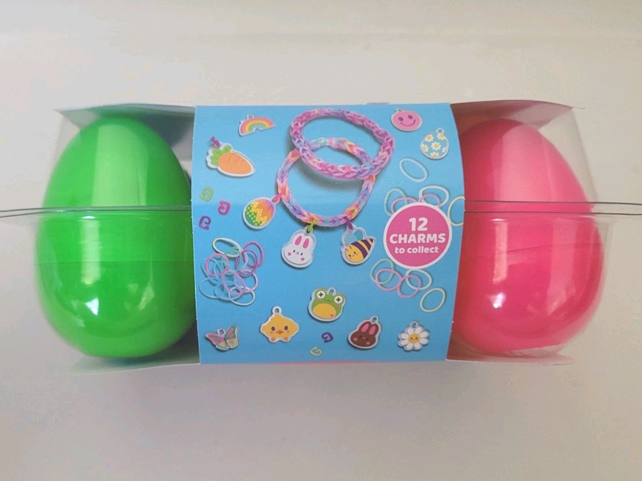 💥 Rainbow Loom Easter Egg Charm Bracelet Kit New Craft Set Maker Bands