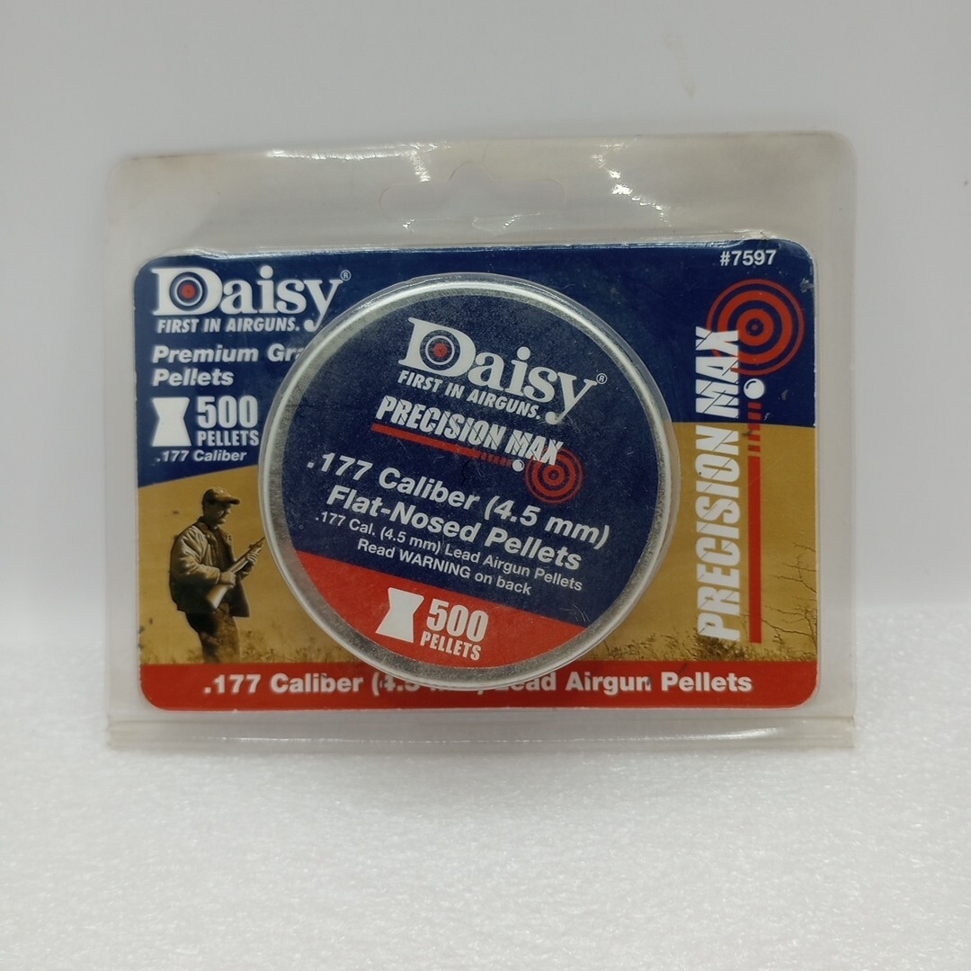 Daisy .177 Cal. Flat-Nosed Pellets 500 ct. Tin ~ Precision Max **New Sealed**