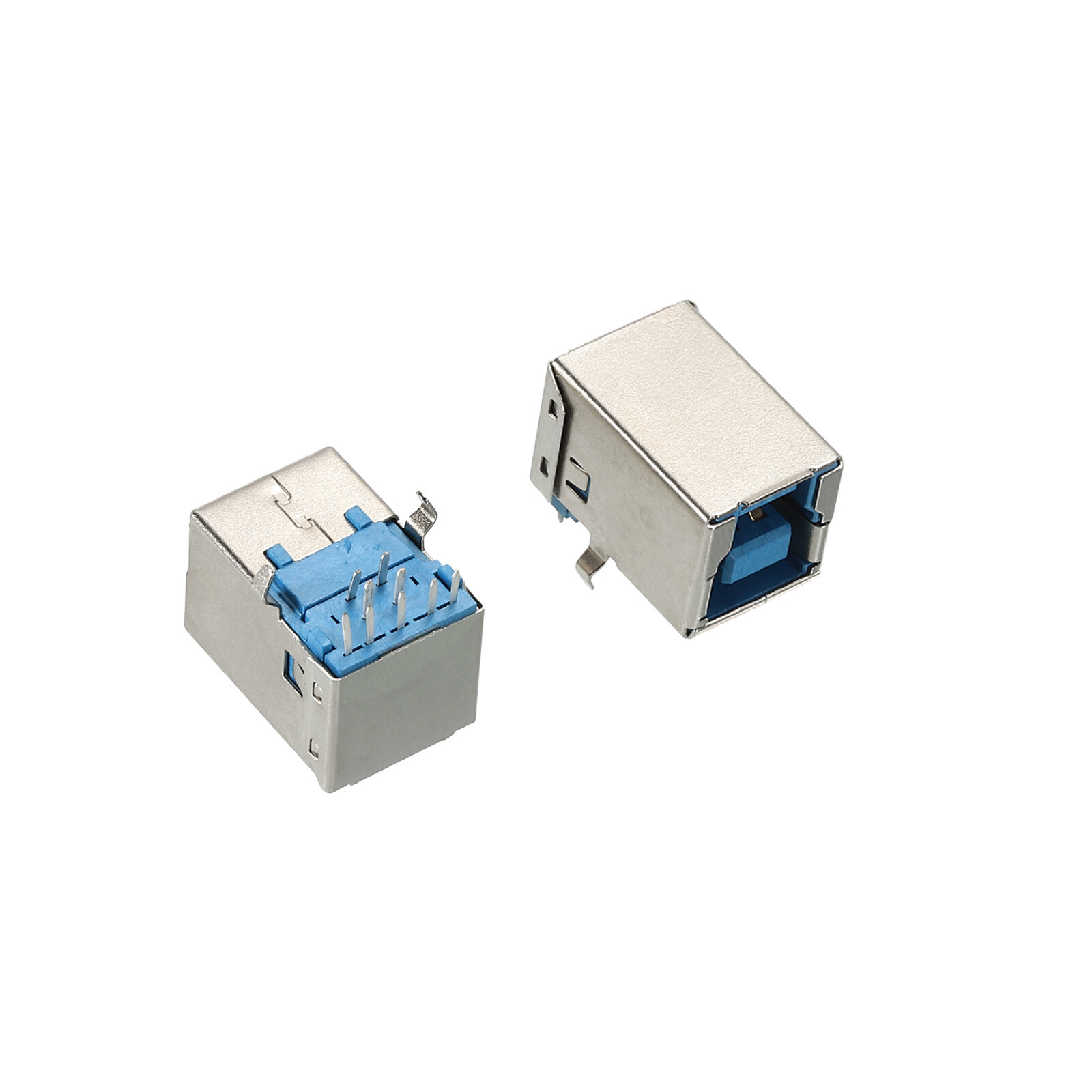 2Pcs USB Connector 3.0 Type B 9Pin Female 90 Degree Jack Solder USB Adapter