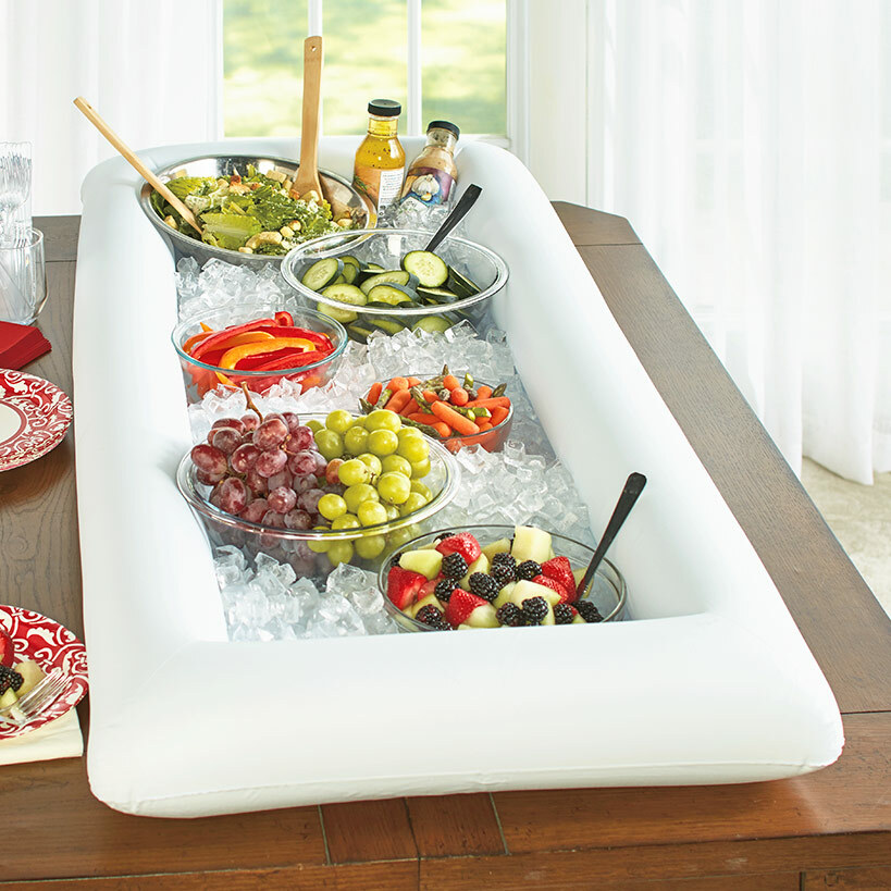White Inflatable Salad Buffet Bar Pool Picnic BigMouth Ice Party Food Cooler NEW