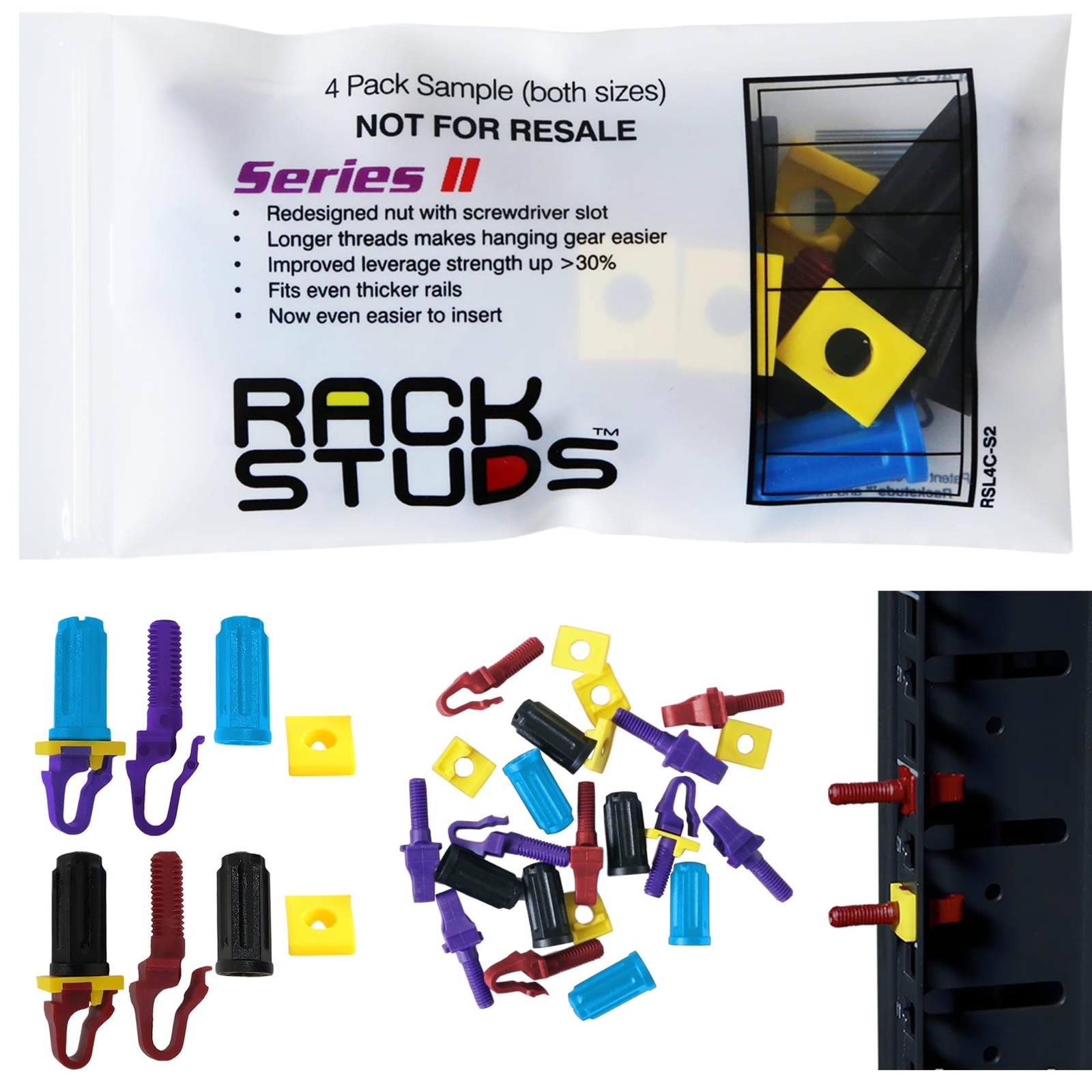 4C Rack Mount Solution II Cage Nut & Screw Replacement for Server Rack Rails ...