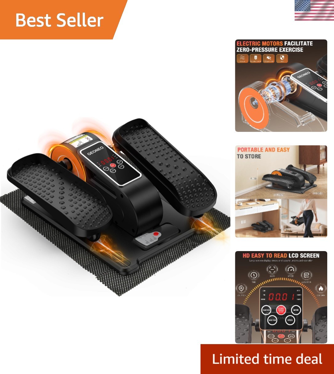 Under Desk Elliptical Machine, Electric Elliptical Leg Exerciser for Senior |...