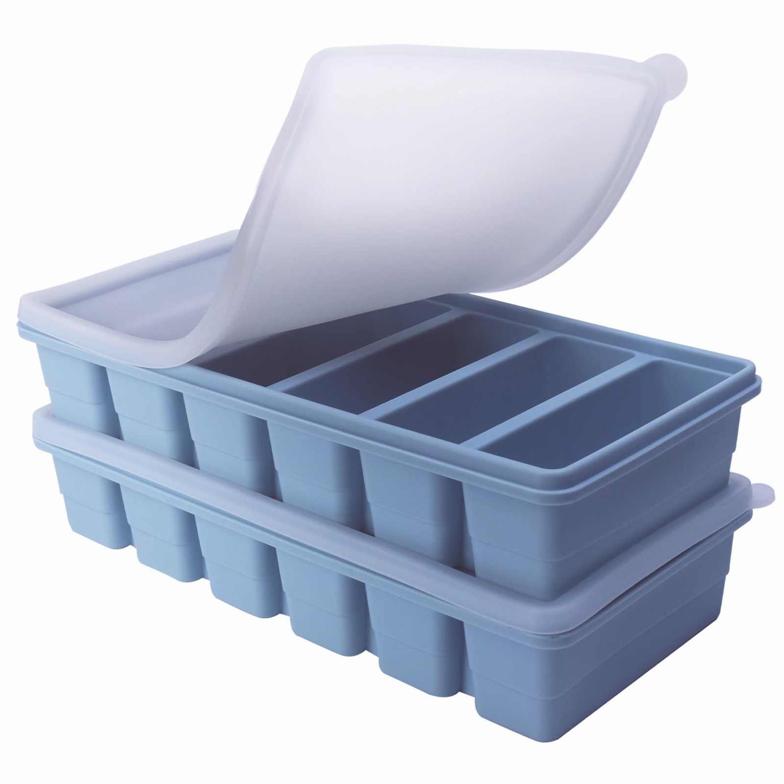1/2 Cup Silicone Freezer Tray With Lid - Silicone Freezer Molds 2-Pack For me...