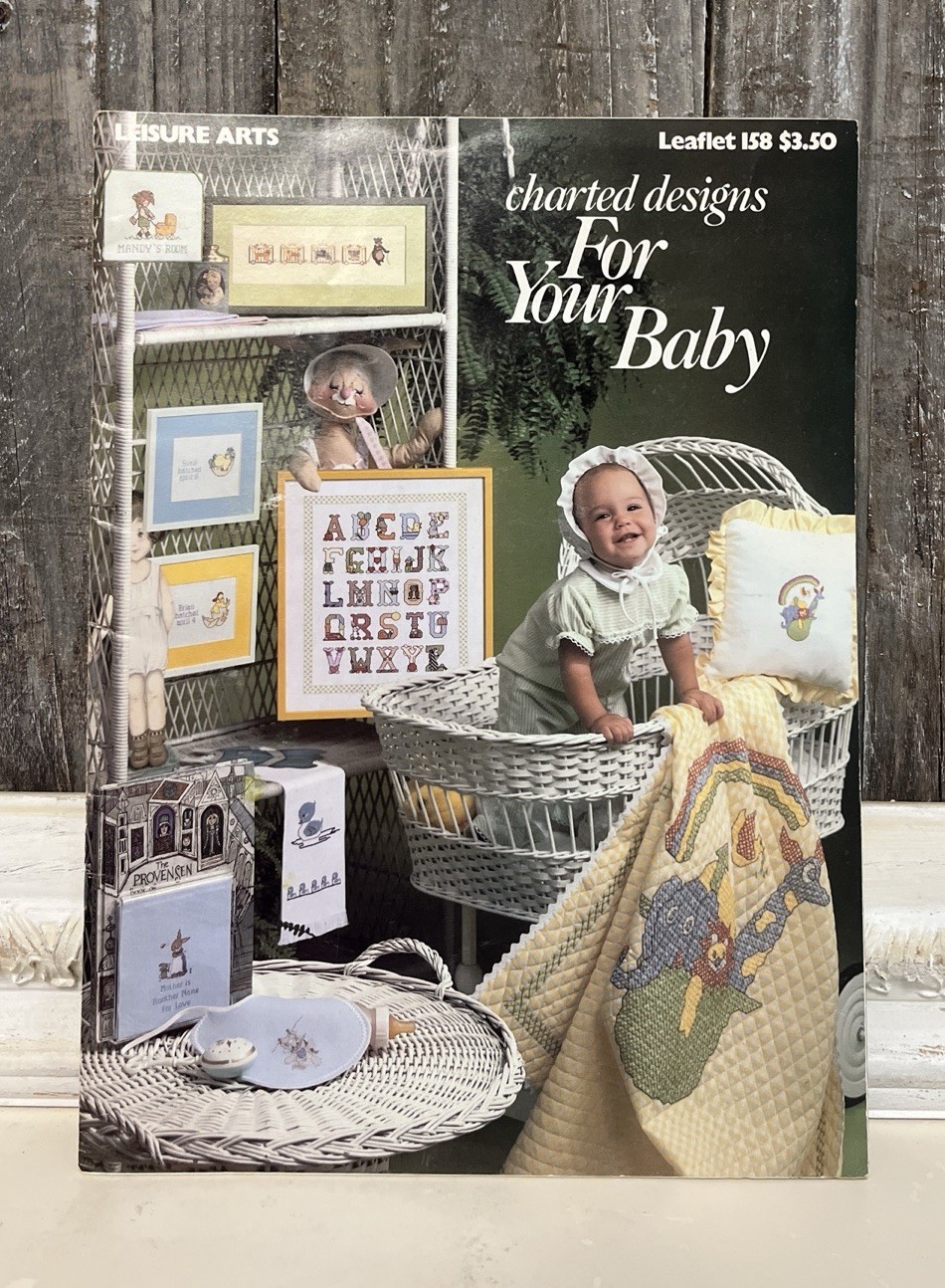 Leisure Arts Charted Designs for Your Baby Counted Cross Stitch Leaflet 1979