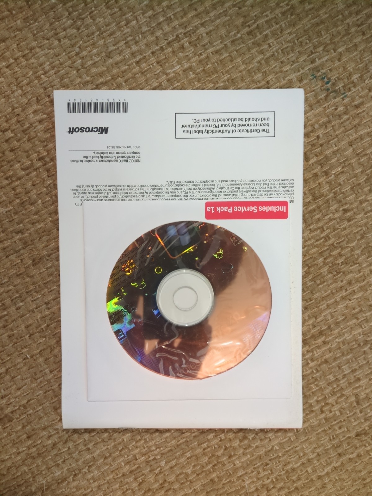 Microsoft Windows XP Professional SP1a 2002 OEM
