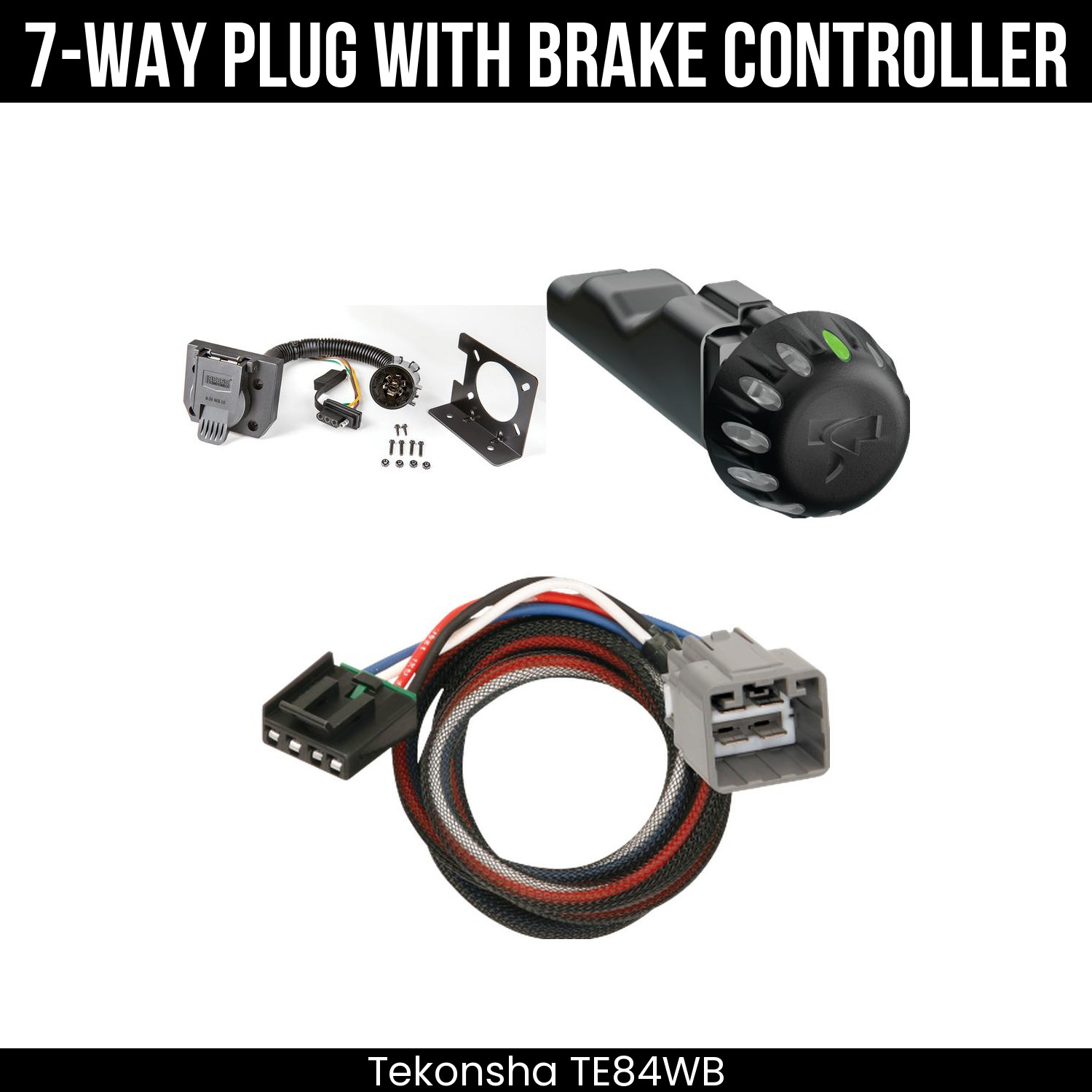 Tekonsha 7-Way Wire Brake Control For 14-28 Jeep Cherokee w/ Existing USCAR 7Way